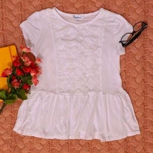 Cloud Chaser White Lace Peplum Top